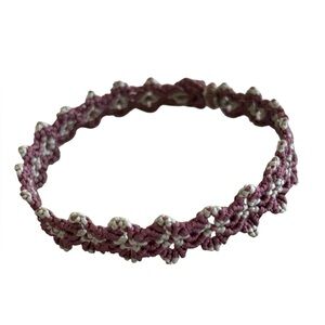 Pink and White Macrame Friendship Bracelet